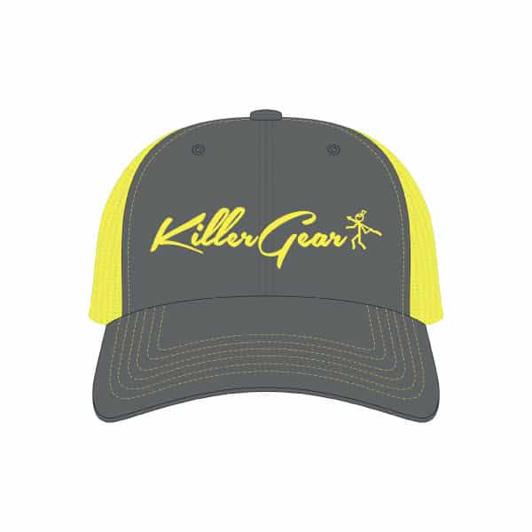 Snapback Cap Charcoal/Neon Yellow with KillerGear text and logo 1