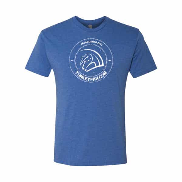 Super Soft Blue T-shirt with TurkeyFan Round logo 1