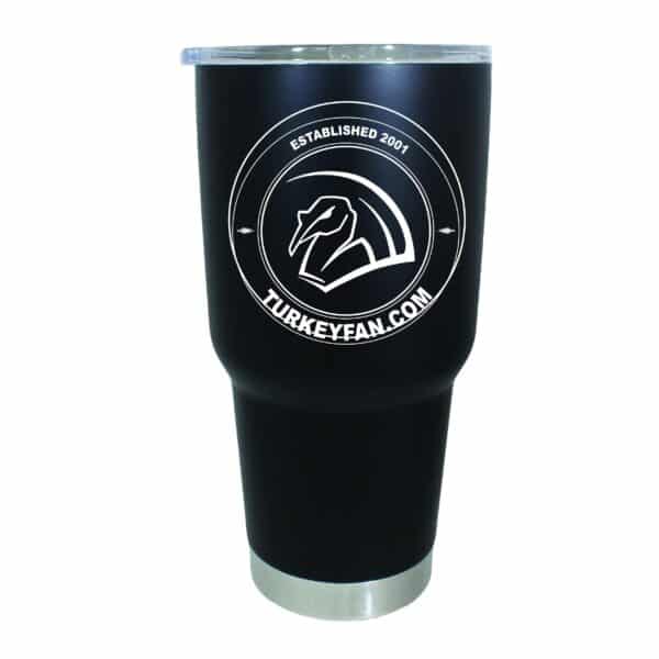 Large 30 oz Anodized Stainless Steel Rambler with TurkeyFan Circle logo 1