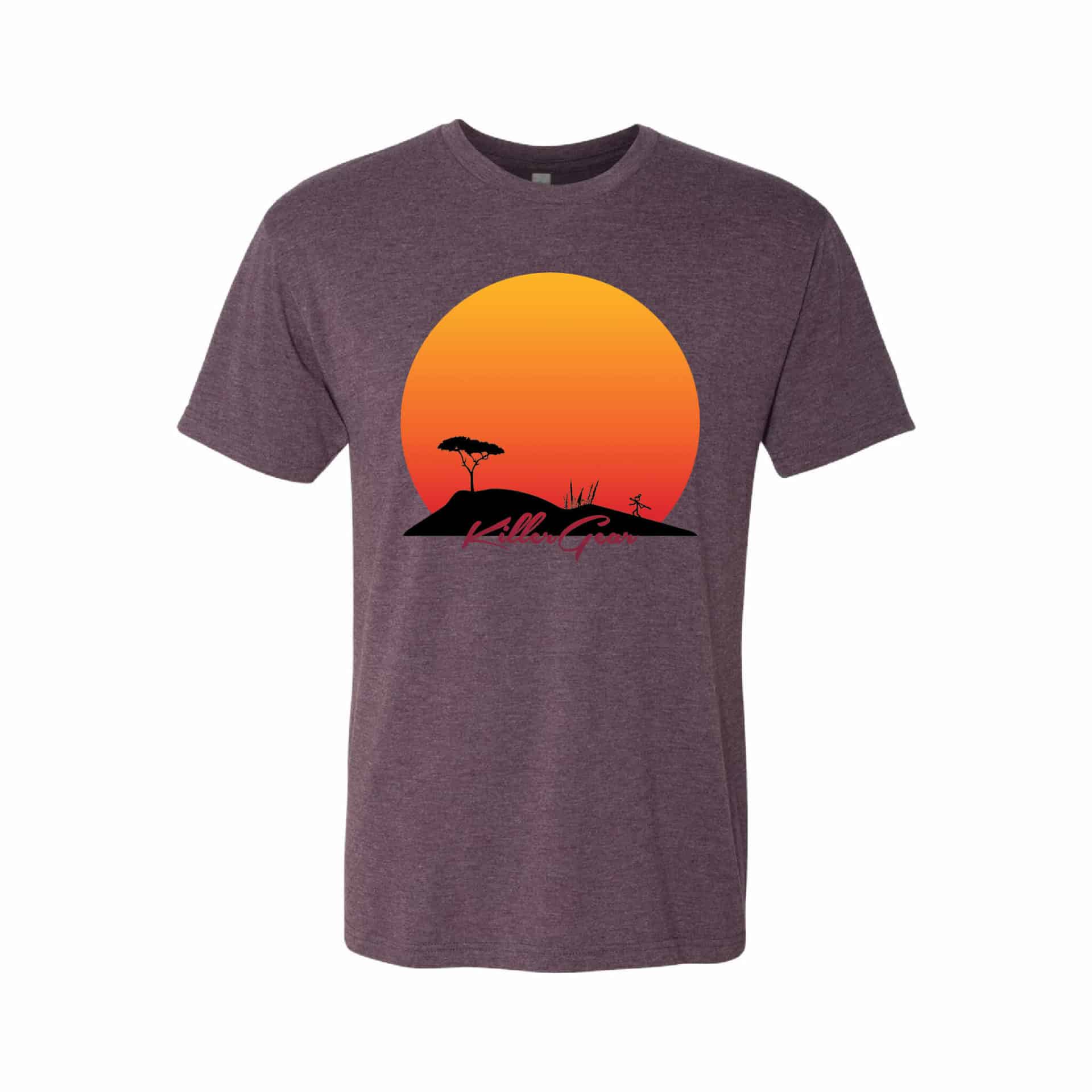 Super Soft Purple T-Shirt with KillerGear African Sunset Design ...