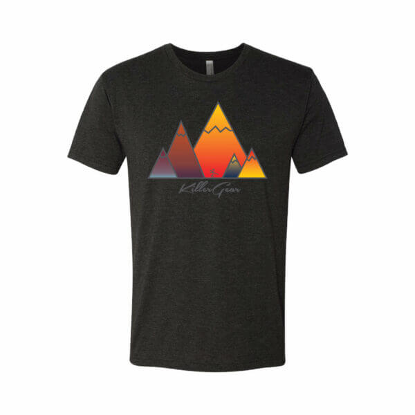 Super Soft Black T-Shirt with KillerGear Mountain Design 1